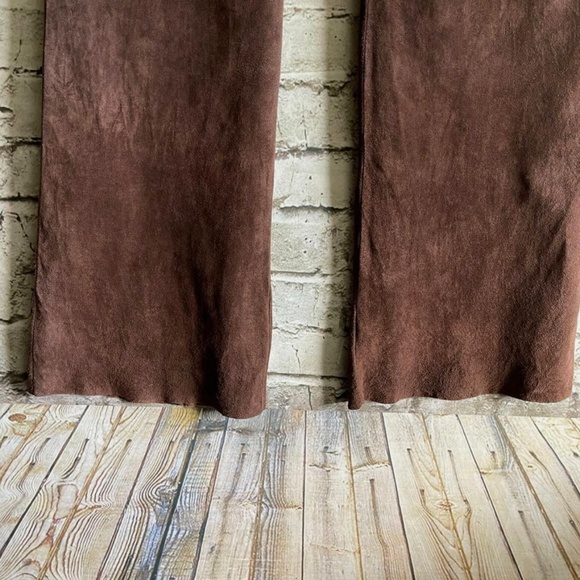 Moda International Genuine Leather Suede Flare Pants - Picture 3 of 6